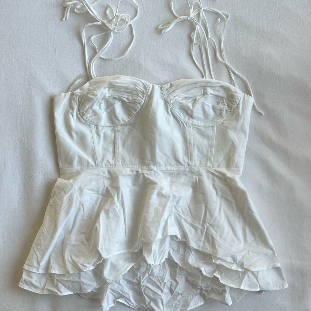 Zara white bustier top